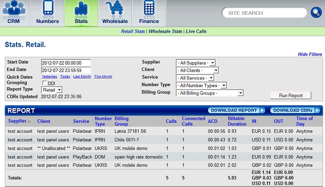running stats for a defined period